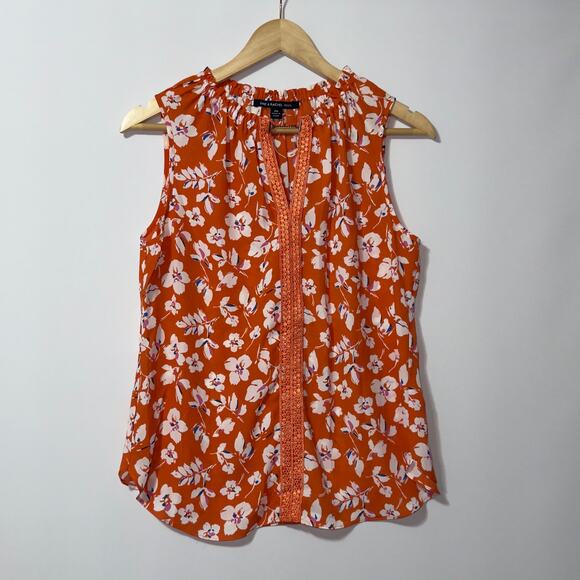 Zac & Rachel floral orange blouse women’s size petite medium - Picture 1 of 6